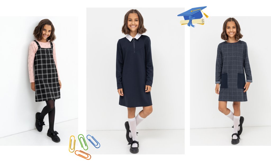 Школьный сарафан для девочек, Синее платье для школы, клетчатое школьное платье Mark Formelle